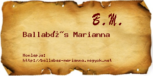 Ballabás Marianna névjegykártya