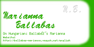 marianna ballabas business card